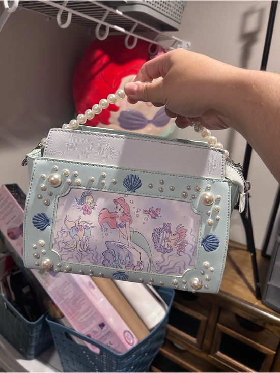 Handbags - The Little Mermaid Pearl-Handle Crossbody Bag - Light Blue